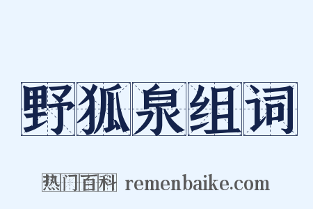 野狐泉组词是什么意思的图片